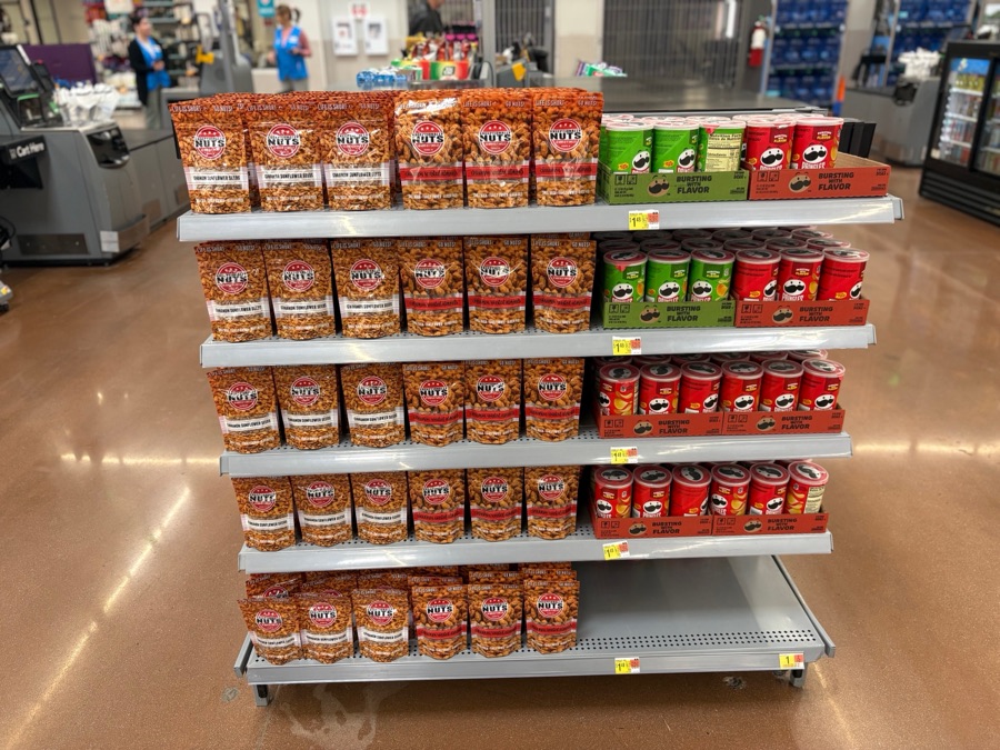 Exceptionally Nuts on Walmart endcap display